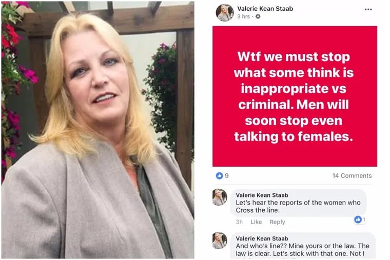 Valerie Kean Staab, a senior adviser to the Pennsylvania Democratic Party, has some strong thoughts to offer on social media about sexual harassment.