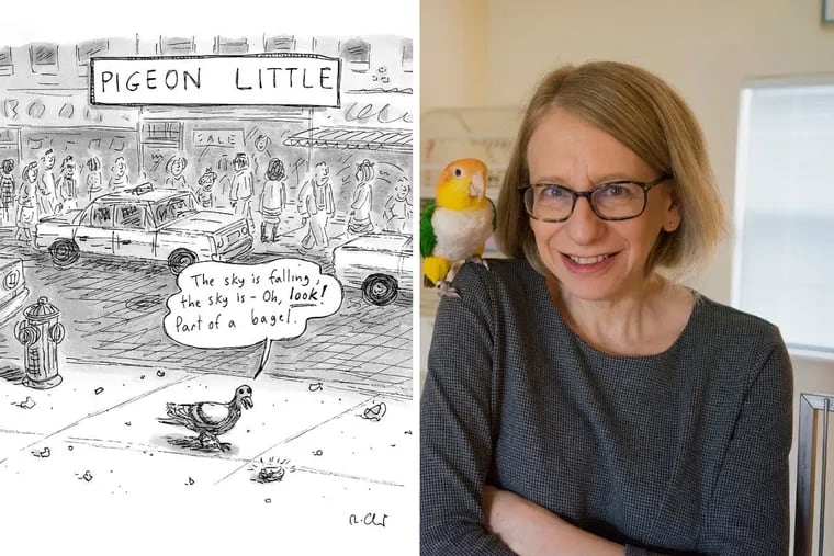 Left: Pigeon Little; Right: Roz Chast, New Yorker cartoonist