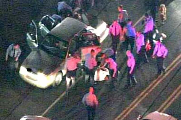 Fox 29's SkyFox helicopter caught several Philadelphia cops beating three crime suspects in May 2008. All the officers involved have been reinstated.