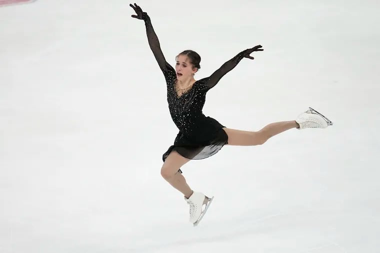 South Jersey's Isabeau Levito competes during the women's free skate Friday at the U.S. Figure Skating Championships in Columbus, Ohio.
