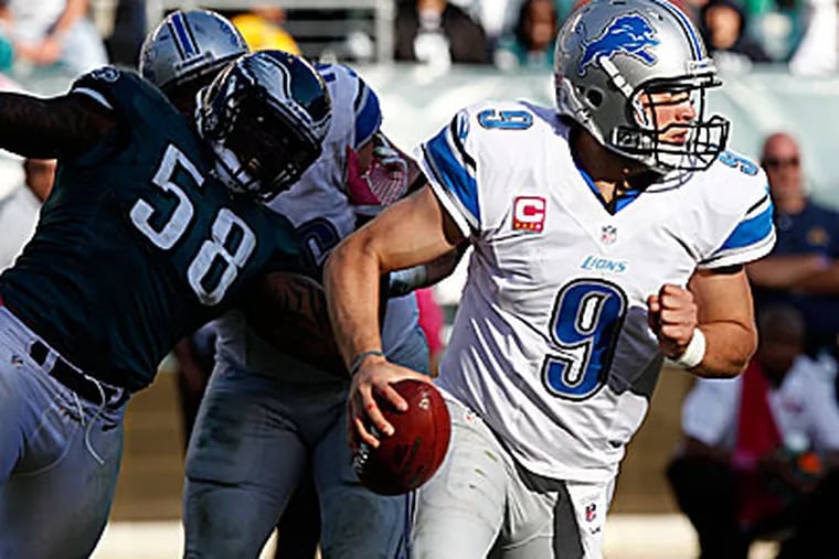 Lions quarterback Matthew Stafford threw for 311 yards in a win over the Eagles. (Yong Kim/Staff Photographer)