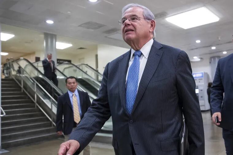 Sen. Bob Menendez. His trial on corruption charges is scheduled to begin in Newark on Sept. 6.