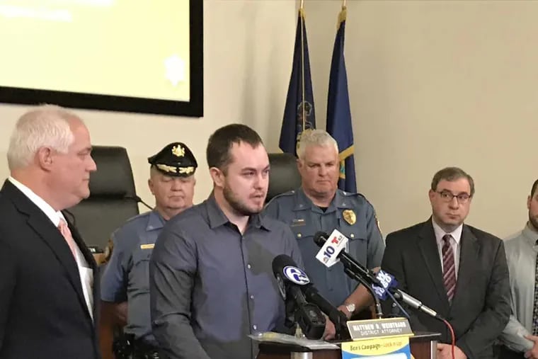 Nicholas Wyllie, who was convicted of involuntary manslaughter after his two-year-old son unintentionally shot himself, speaks about gun safety with local officials.