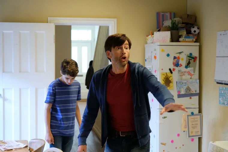 Edan Hayhurst (left) and David Tennant in a scene from BritBox's "There She Goes," a comedy from writer Shaun Pye about his and his wife's experiences as the parents of a daughter with special needs, and a talent for mayhem.