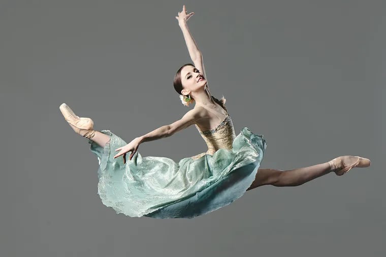 Pennsylvania Ballet principal dancer Oksana Maslova in costume for “La Bayadère.”