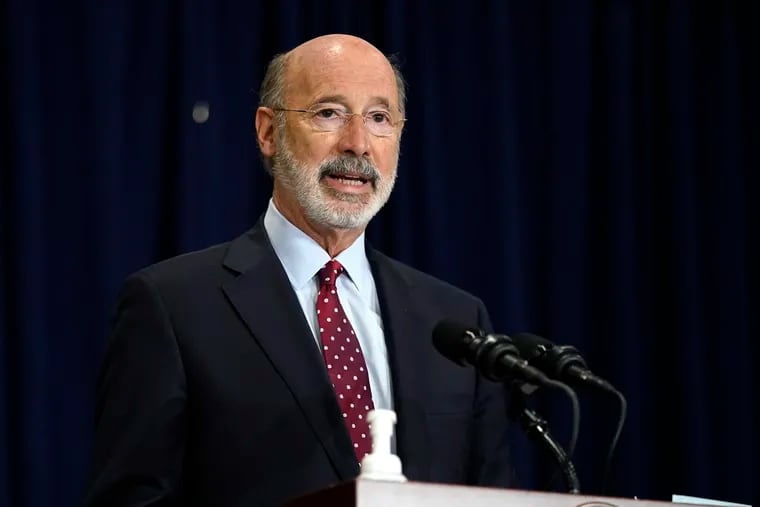 Gov. Tom Wolf, pictured at a Nov. 4, 2020 news conference in Harrisburg, proposed a budget Feb. 3 that would increase public school funding with a tax hike.