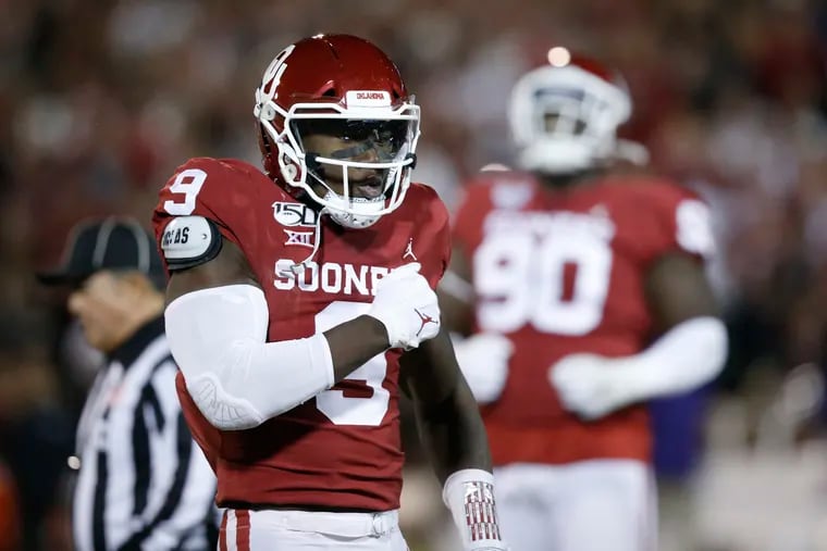 Oklahoma linebacker Kenneth Murray is a projected first-round pick. The NFL Network's Daniel Jeremiah had him going to the Eagles with the 21st pick in his latest mock draft.