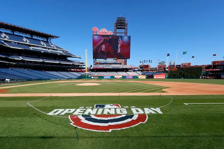 The Citizens Bank Park field before the Phillies' opening-day game against the Braves on Friday.