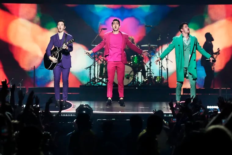The Jonas Brothers, Kevin, Joe and Nick bring their Happiness Begins Tour 2019 to the Wells Fargo Center in Phila., Pa. on August 18, 2019.