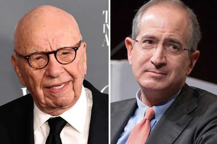 21st Century Fox CEO Rupert Murdoch, left, and Comcast CEO Brian Roberts.