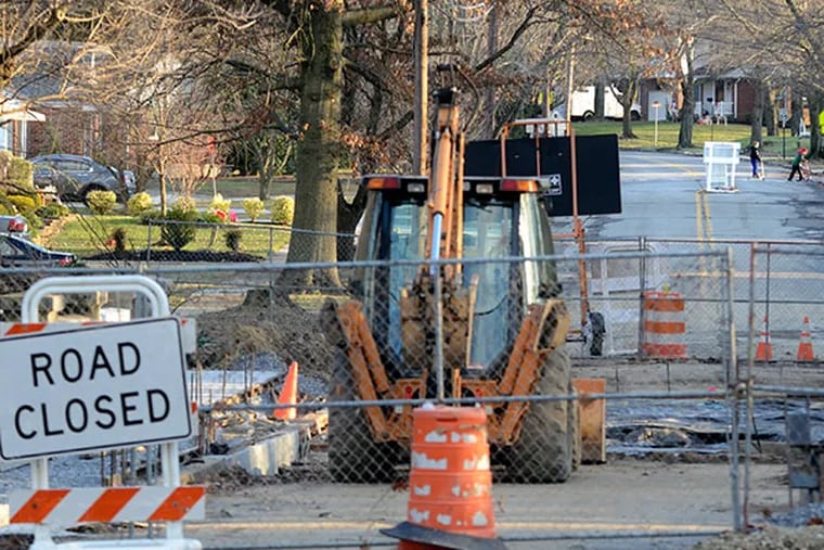 West Park Boulevard Bridge in Westmont is still closed December 26, 2013. Camden County officials expect it to reopen in January. Camden County built the bridge over Newton Creek in 1923, it has been under repair for over a year. ( TOM GRALISH / Staff Photographer )