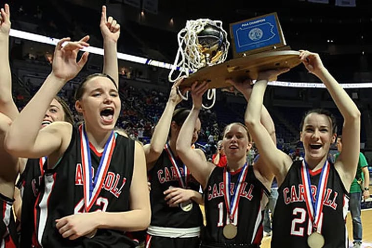 The Archbishop Carroll girls' basketball team won its first PIAA title since 2009. (Steven M. Falk/Staff Photographer)