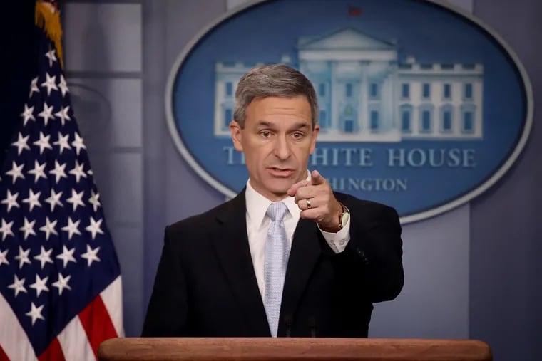 Acting Director of U.S. Citizenship and Immigration Services Ken Cuccinelli speaks about immigration policy at the White House during a briefing August 12, 2019 in Washington, DC. During the briefing, Cuccinelli said that immigrants legally in the U.S. would no longer be eligible for green cards if they utilize any social programs available in the nation.