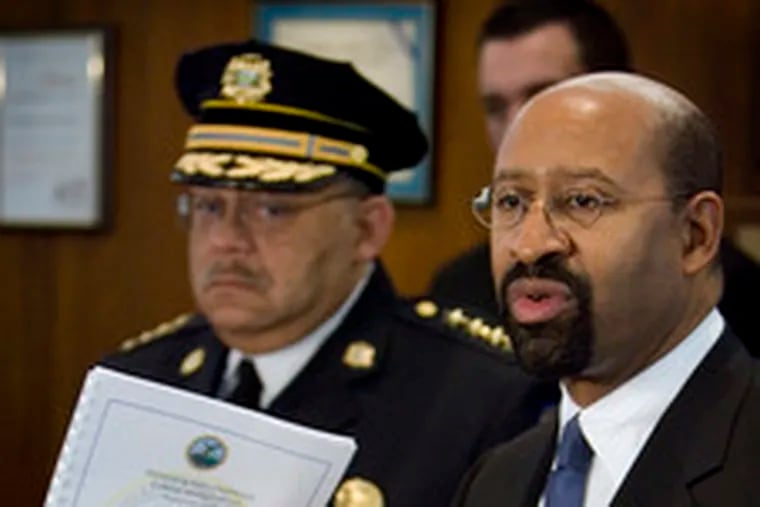 Nutter and Police Commish Charles Ramsey release a booklet on Feb. 8 listing names of 150 fugitives wanted for violent crimes.
