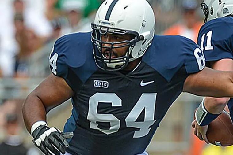 Penn State guard John Urschel graduated last May with a 4.0 grade-point average. (Handout photo)