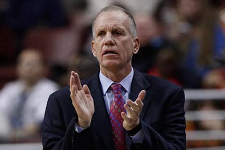 Doug Collins has his young Sixers team playing better as of late. (AP Photo/Matt Slocum)