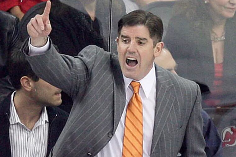 "Peter wants us on the go, to attack at all times," Danny Briere said of Peter Laviolette. (Yong Kim/Staff Photographer)