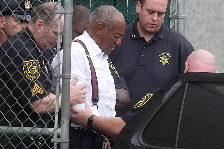 Bill Cosby is escorted out in shackles from the Montgomery County courthouse in Norristown, PA on September 25, 2018.