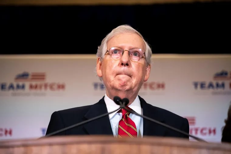 Senate Minority Leader Mitch McConnell says Republicans won't support raising taxes on high-earners and corporations to fund President Joe Biden's infrastructure plan.