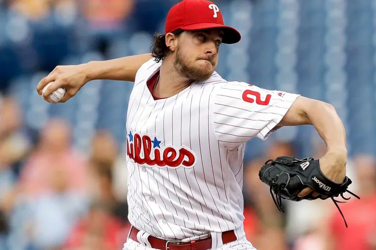 Aaron Nola could be headed for an arbitration hearing with the Phillies.  YONG KIM/Staff Photographer.