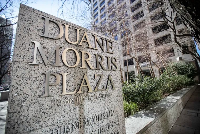The Duane Morris offices on South 17th Street in Philadelphia on Jan. 20, 2020.