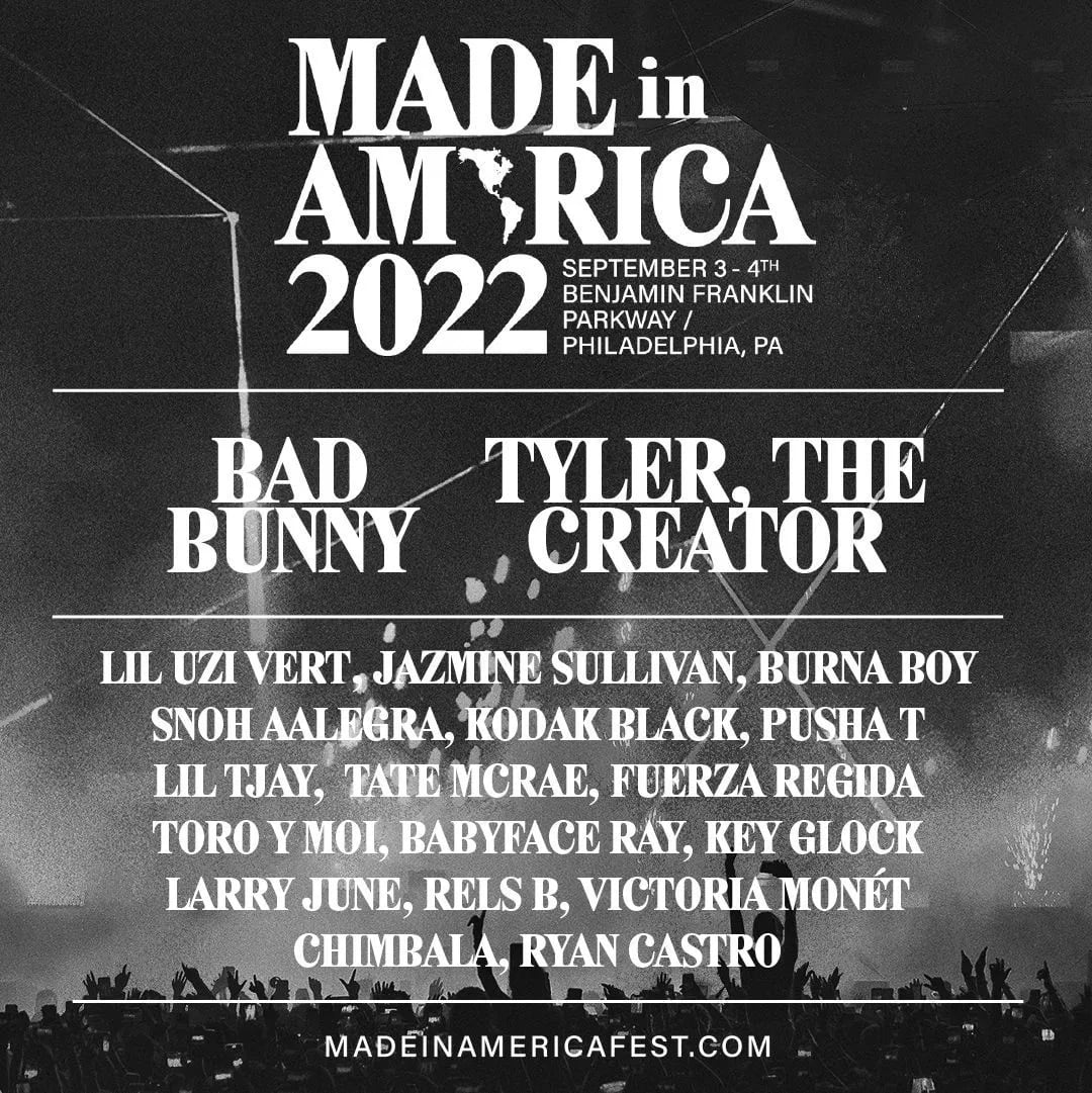 Made in America returns to the Parkway with headliners Bad Bunny and Tyler,  the Creator