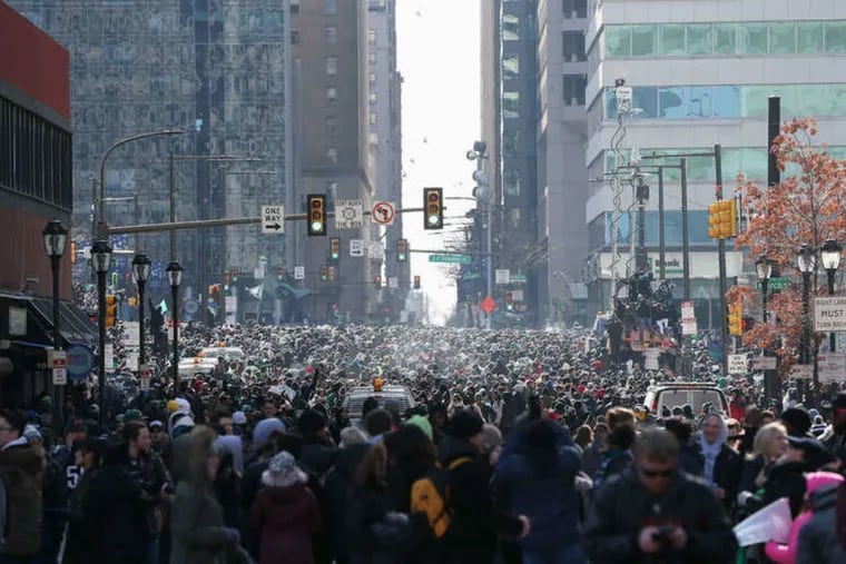 Fans who filled John F. Kennedy Boulevard in Center City must now find their way home.
