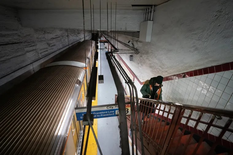 A nearly empty subway station at City Hall as the coronavirus shutdown continues.