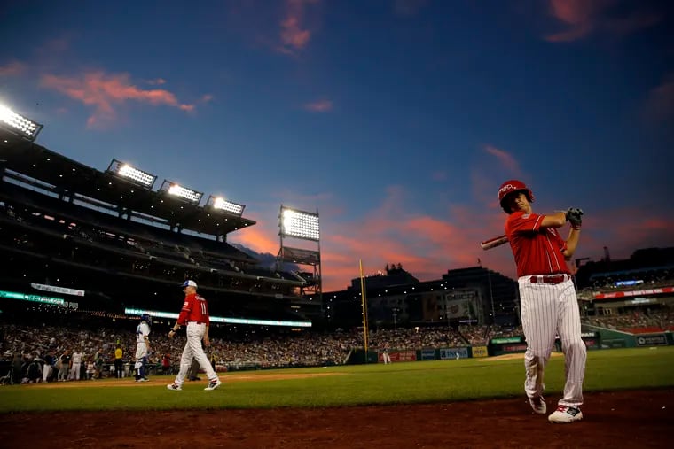 Sen. Rand Paul (R., Ky.) waits to bat during the third inning of the Congressional Baseball Game at Nationals Park in Washington, Wednesday, June 26, 2019.