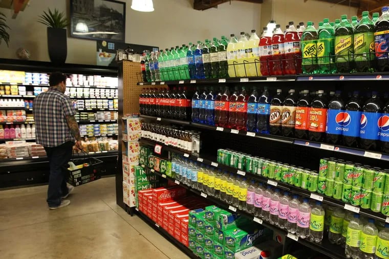 Beverages for sale at Fresh Market Place in Cook County, Illinois.