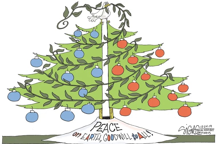 Political Cartoon: Merry un-divided Christmas Tree