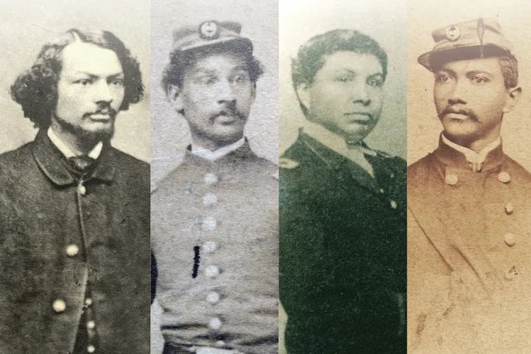 Black Civil War surgeons are featured in a new book by historian Jill Newmark, including (from left) John H. Rapier Jr., Anderson R. Abbott, William P. Powell Jr., and Alexander T. Augusta, who was denied admission to the University of Pennsylvania medical school.