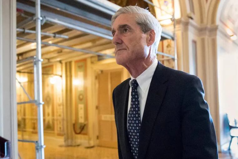 In this June 21, 2017, file photo, special counsel Robert Mueller departs after a meeting on Capitol Hill in Washington.