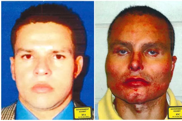 This combination of undated photos provided by the U.S. Attorney's Office for the Southern District of New York shows former Colombian drug lord Juan Carlos Ramirez Abadia. The latest star witness for the government in the trial against accused drug lord Joaquin "El Chapo" Guzman has been more notable for his appearance than his testimony. Ramirez Abadia told the jury that he had at least three surgeries to change his appearance. The photo at left shows Ramirez Abadia prior to his surgeries and the photo at right is post-surgery. (U.S. Attorney's Office for the Southern District of New York via AP)