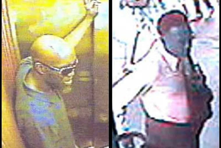 Surveillance photo shows one of the two men sought in the targeting of women in Center City in organized robbery assaults.