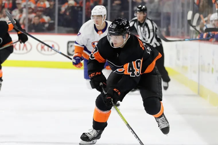 Flyers left winger Joel Farabee says teams that adjust best to no fans will have the best chance to win.