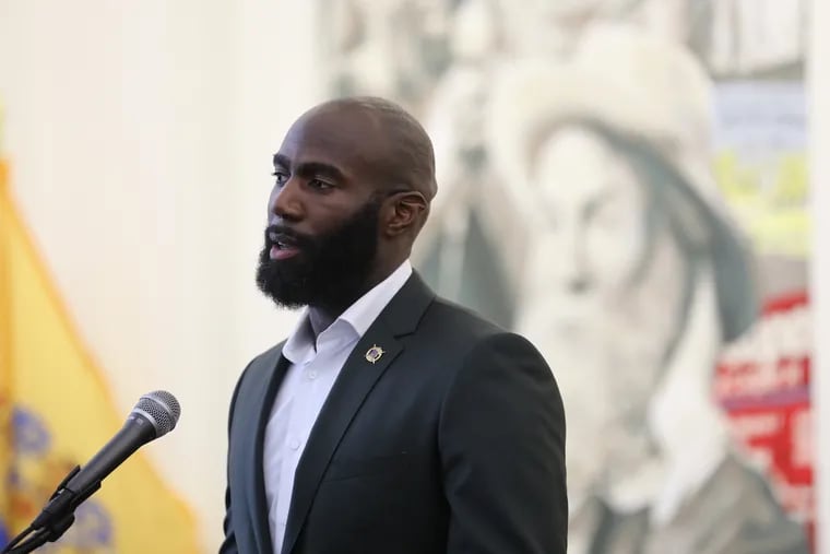 Malcolm Jenkins received a key to the city of Camden for his community efforts to support youth and the underserved.