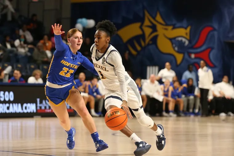 Drexel's Keishana Washington, right, was named the Colonial Athletic Association's Player of the Year in addition to receiving All-CAA First Team honors.