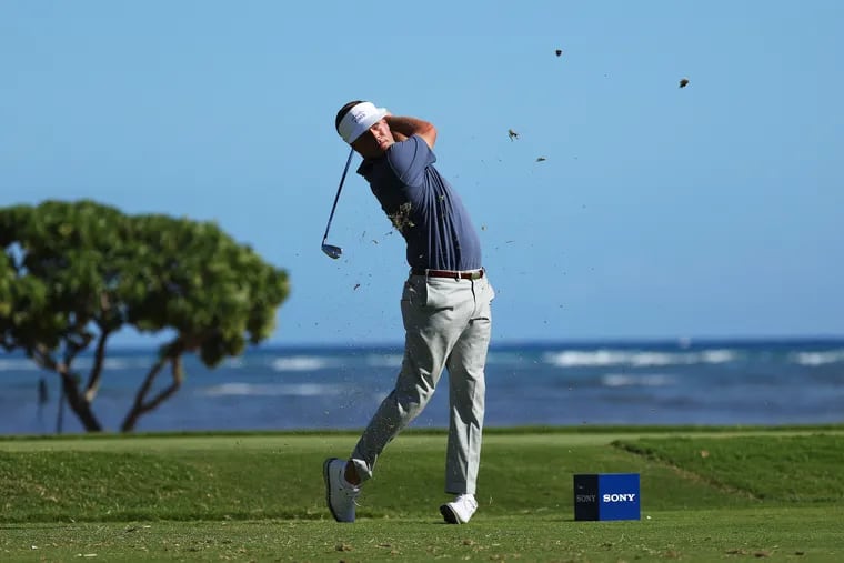 Keith Mitchell of the United States plays his shot from the 17th tee during the third round of the Sony Open in Hawaii at the Waialae Country Club on January 16, 2021 in Honolulu, Hawaii. (Photo by Gregory Shamus/Getty Images)