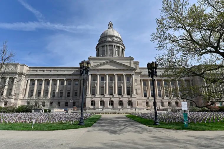 The exterior of the Kentucky State Capitol in Frankfort, Ky. Ten jurisdictions have yet to weigh in on the presidential primaries even though Joe Biden and Donald Trump locked in their parties' nominations months ago.