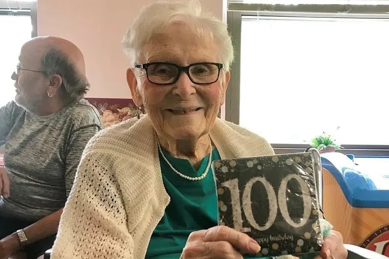 Mary F. Keashen at her 100 birthday party.