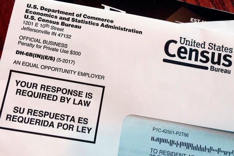 FILE - This March 23, 2018, file photo shows an envelope containing a 2018 census letter mailed to a U.S. resident as part of the nation's only test run of the 2020 Census.  The Supreme Court will decide whether the 2020 census can include a question about citizenship that could affect the allocation of seats in the House of Representatives and the distribution of billions of dollars in federal money.(AP Photo/Michelle R. Smith, File)