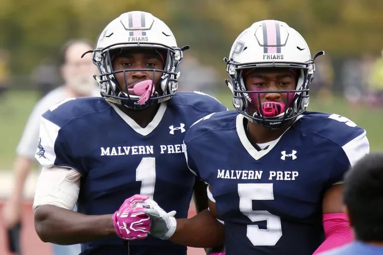 O’Shaan Allison (1) and Quincy Watson (5) helped Malvern Prep recover from a 1-4 start and earn the Inter-Ac League title with a 5-0 mark.