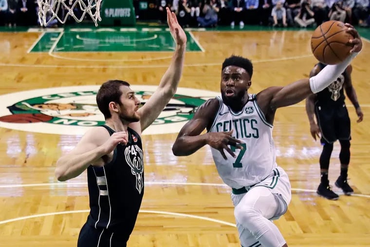Celtics guard Jaylen Brown (7) seems unlikely to play Thursday night.