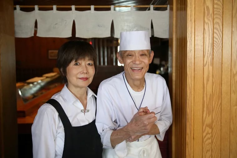 Sagami co-owners Chizuko Fukuyoshi, left, and her husband, Shigeru, at their restaurant in Collingswood.