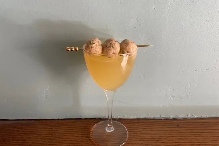 A matzo ball martini is a nod to the classic Jewish comfort food with a boozey twist.