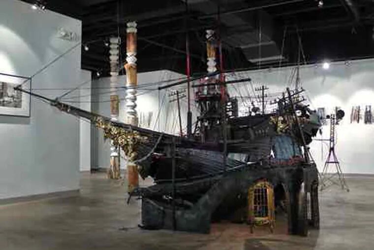 &quot;Slave Ship,&quot; a mixed-media work by Scott Pellnat, is part of the new show at the Center for Emerging Visual Artists.