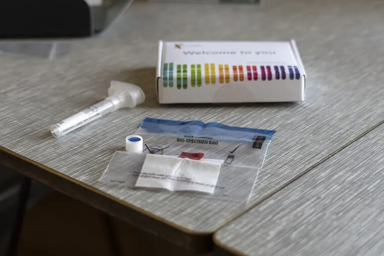 A 23andMe Inc. DNA genetic testing kit. Bloomberg photo by Cayce Clifford.