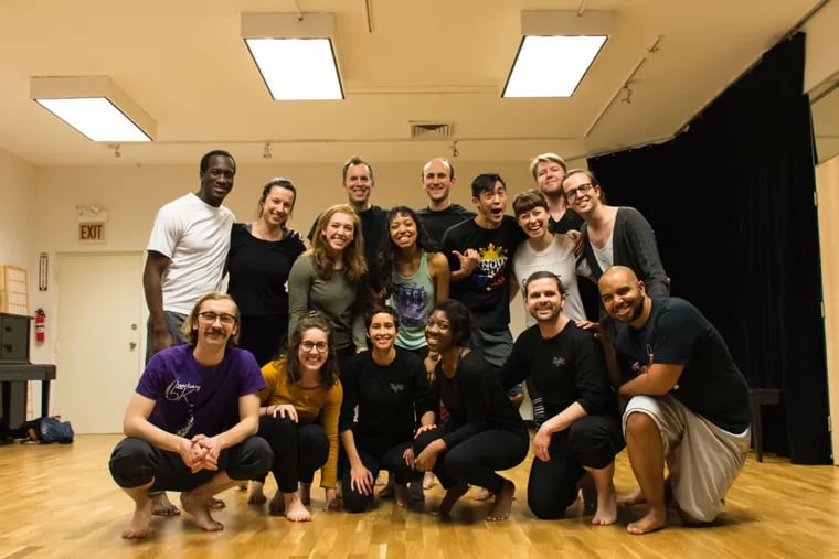 Uarts/Pig Iron School students attend a workshop with members of the Unspeakable Theater of Chicago. The students are taking a train ride across the country to discover material for devised theater pieces.