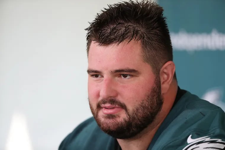 Eagles guard Landon Dickerson was listed as a full participant on the first injury report of the week.